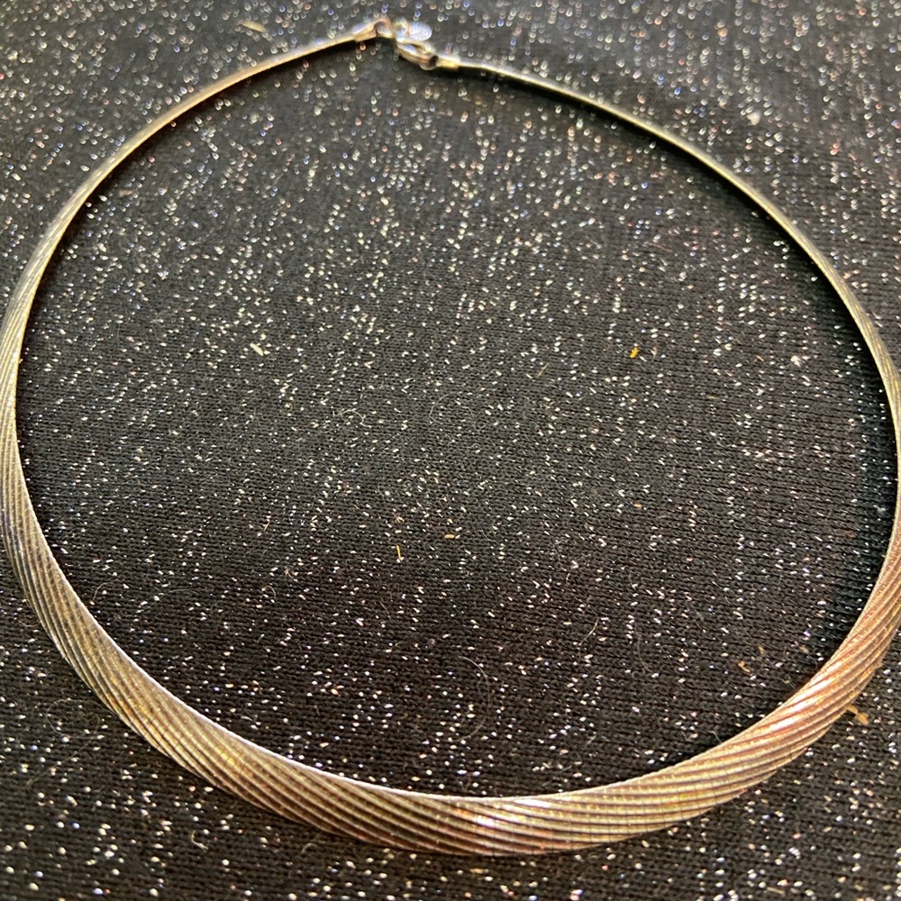 Vintage Sterling Silver 950 Milor Italy Herringbone Necklace